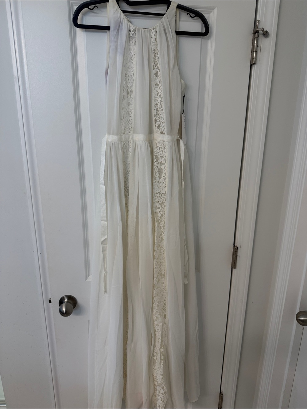 Bailey 44 Cream Lace Halter Maxi Dress